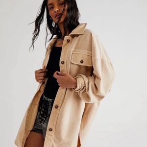 Free People Ruby Shirt Jacket Size Medium in Cream